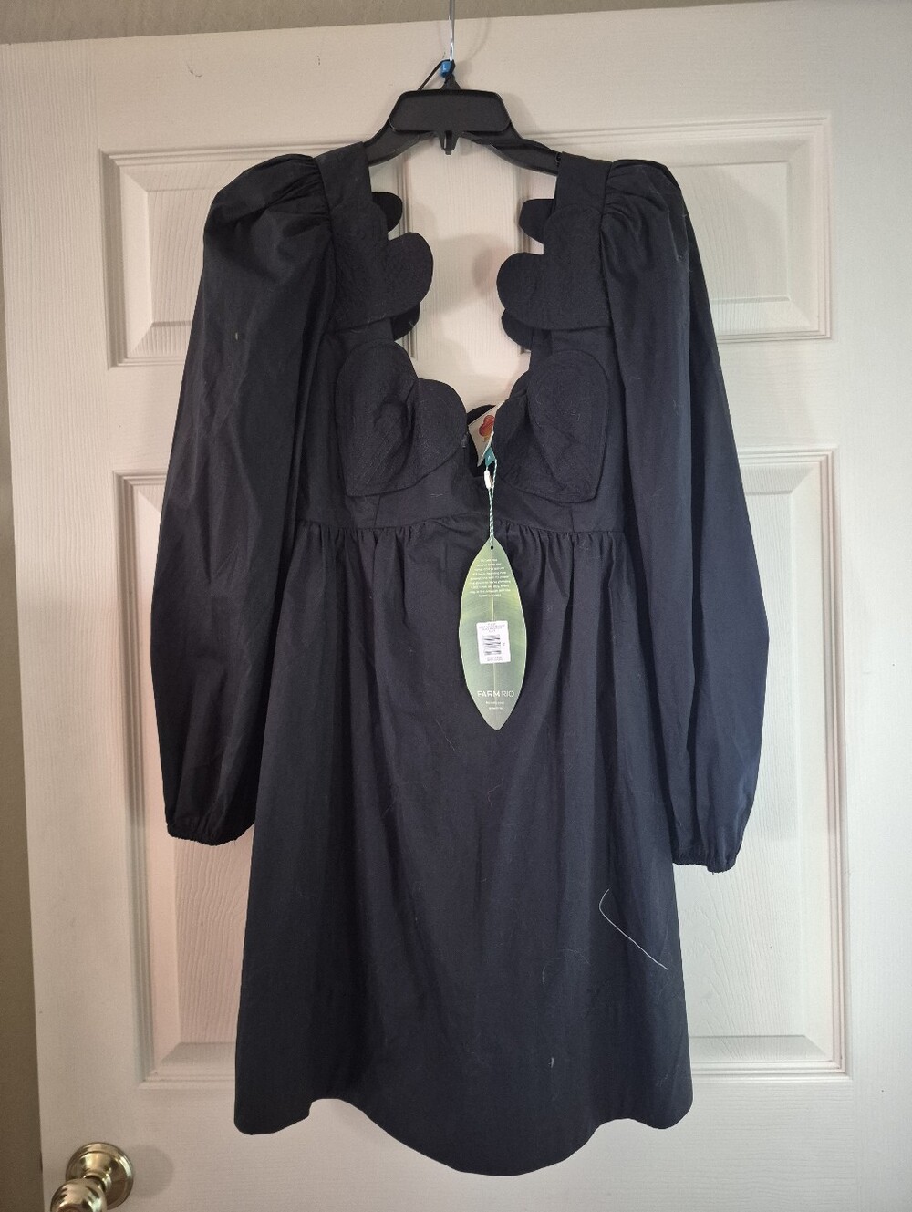 Farm Rio Long-Sleeve Heart Bodice Mini Dress. NWT. MED - Picture 6 of 7